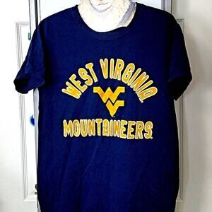 Blue 84 Men's West Virginia Mountaineers T Shirt Small Blue Spell Out Logo WVU